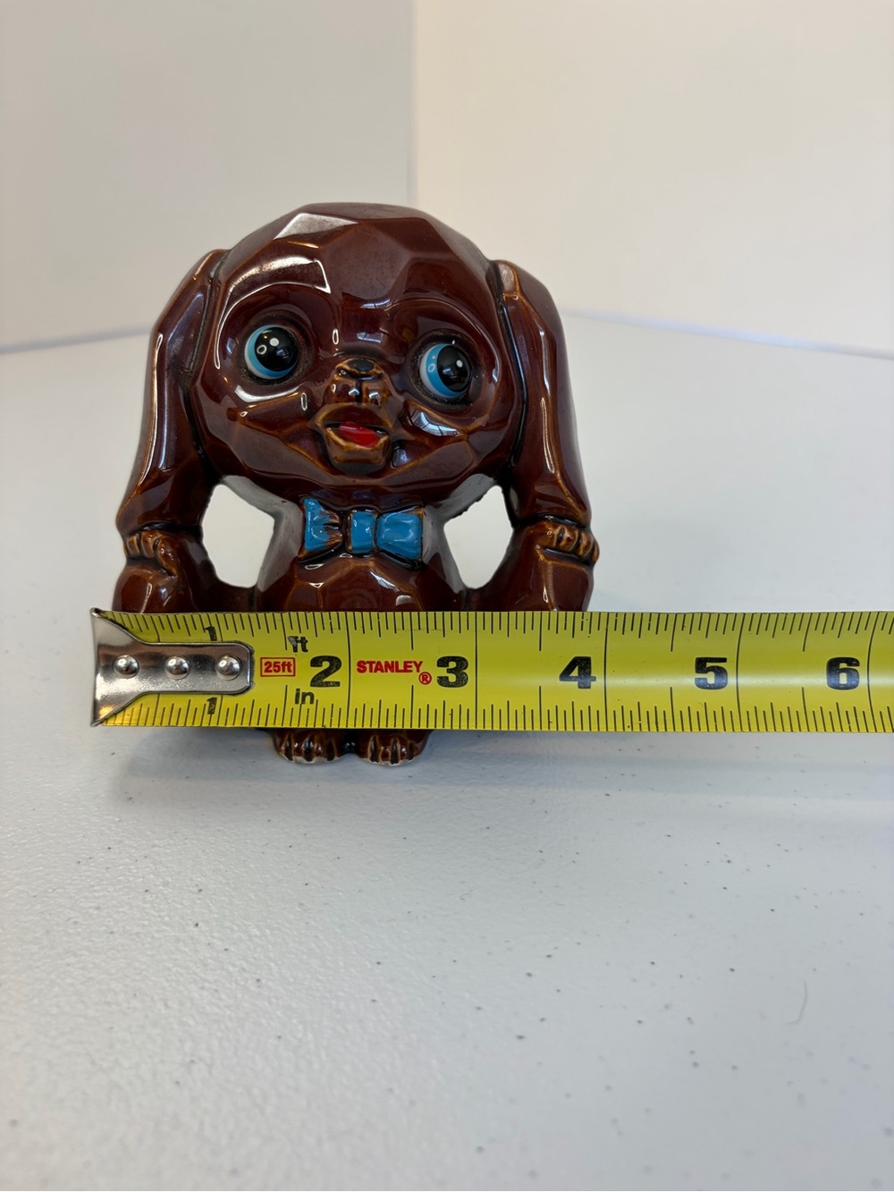 Vintage Puppy Dog Ceramic Piggy Coin Bank Figurine Retro 70s Home Decor kitsch - Picture 7 of 9